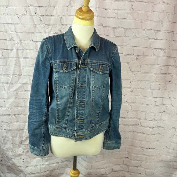 talbots denim jean jacket sz small boho western cotton blend - Picture 1 of 8